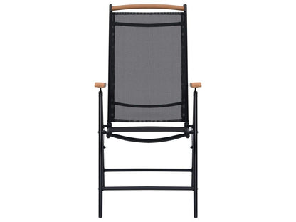 Sedie da giardino pieghevoli, 2 pezzi, alluminio e textilene, nero, 27261JSYA