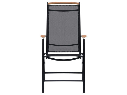 Sedie da giardino pieghevoli, 2 pezzi, alluminio e textilene, nero, 27261JSYA