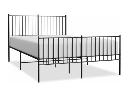 Struttura letto in metallo con testiera/pediera, nero, 135x190 cm, 75959MQUP