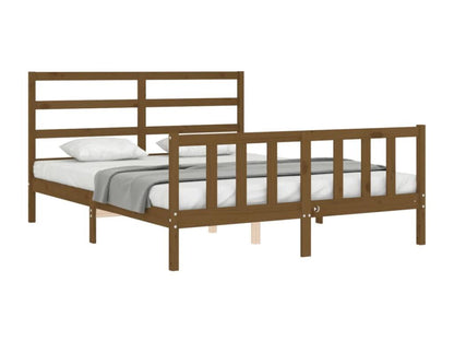 Struttura letto senza materasso, marrone miele, legno massello 06894AREV