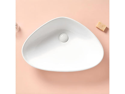 Lavabo da appoggio in ceramica bianca Calmetop 59x39 cm 77474RPCM