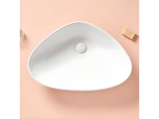 Lavabo da appoggio in ceramica bianca Calmetop 59x39 cm 77474RPCM