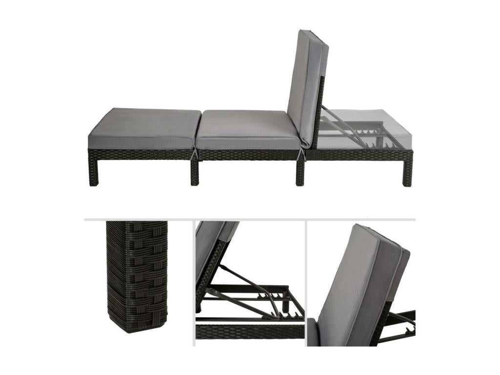 Lettino prendisole nero 196x66x22 cm 2208066 05618SMQR