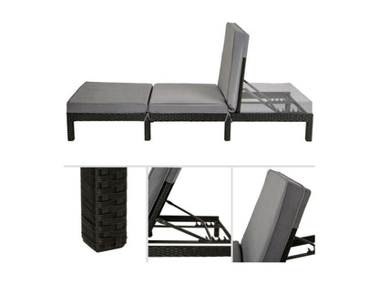 Lettino prendisole nero 196x66x22 cm 2208066 05618SMQR