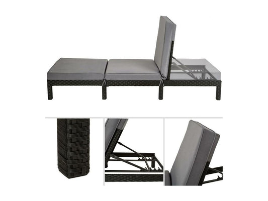 Lettino prendisole nero 196x66x22 cm 2208066 05618SMQR