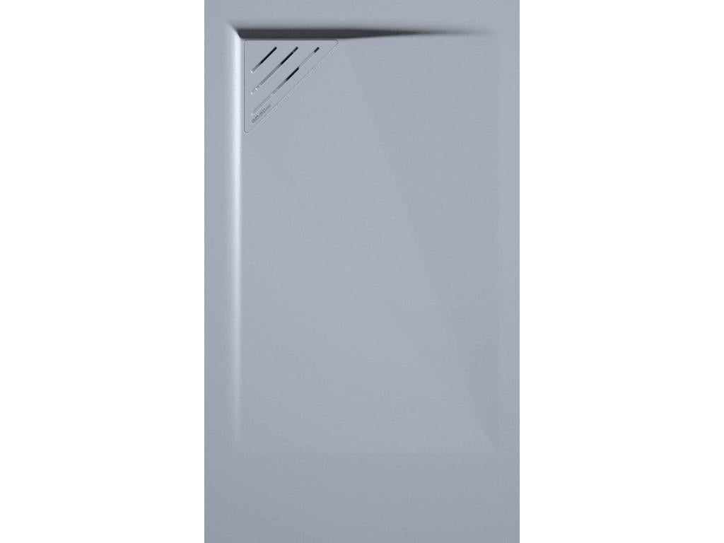 Piatto doccia grigio con finitura liscia, griglia colorata Artvivrestore - 100x90 cm 82437THYP