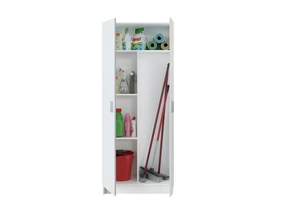 Mobiletto portaoggetti a 2 ante e 2 ripiani - Bianco - Maisonpuretop - L 73 x P 37 x A 180 cm 71822JBHB
