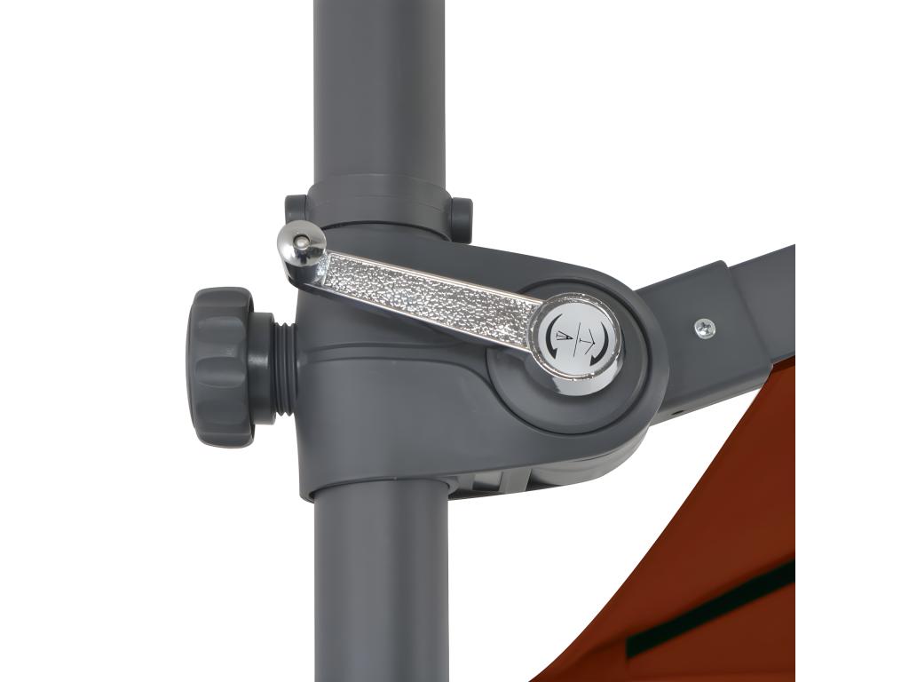 Ombrellone a sbalzo con palo in acciaio, terracotta, 250x250 cm, 79697MXHS