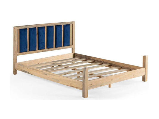 Letto in legno massello chiaro con testiera in tessuto morbido, Artvivrestore - 7 misure - Colore bordeaux - 100x200 02982HPNJ