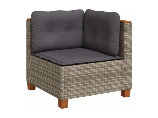 Set di mobili da giardino da 6 pezzi con cuscini in vimini di resina grigia 50735SLXP