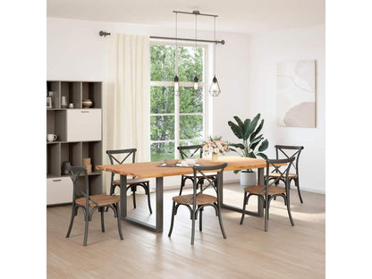 Tavolo da pranzo rettangolare in rovere massello marrone chiaro 23888PKBE