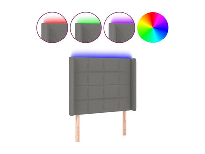 Testiera LED, Grigio Scuro, 103x16x118/128 cm, Tessuto, 34029ACJZ