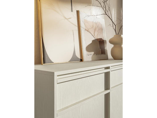 Credenza a tre ante - 154 cm - con cassetti e struttura - crema - Calmetop 56832FFLW