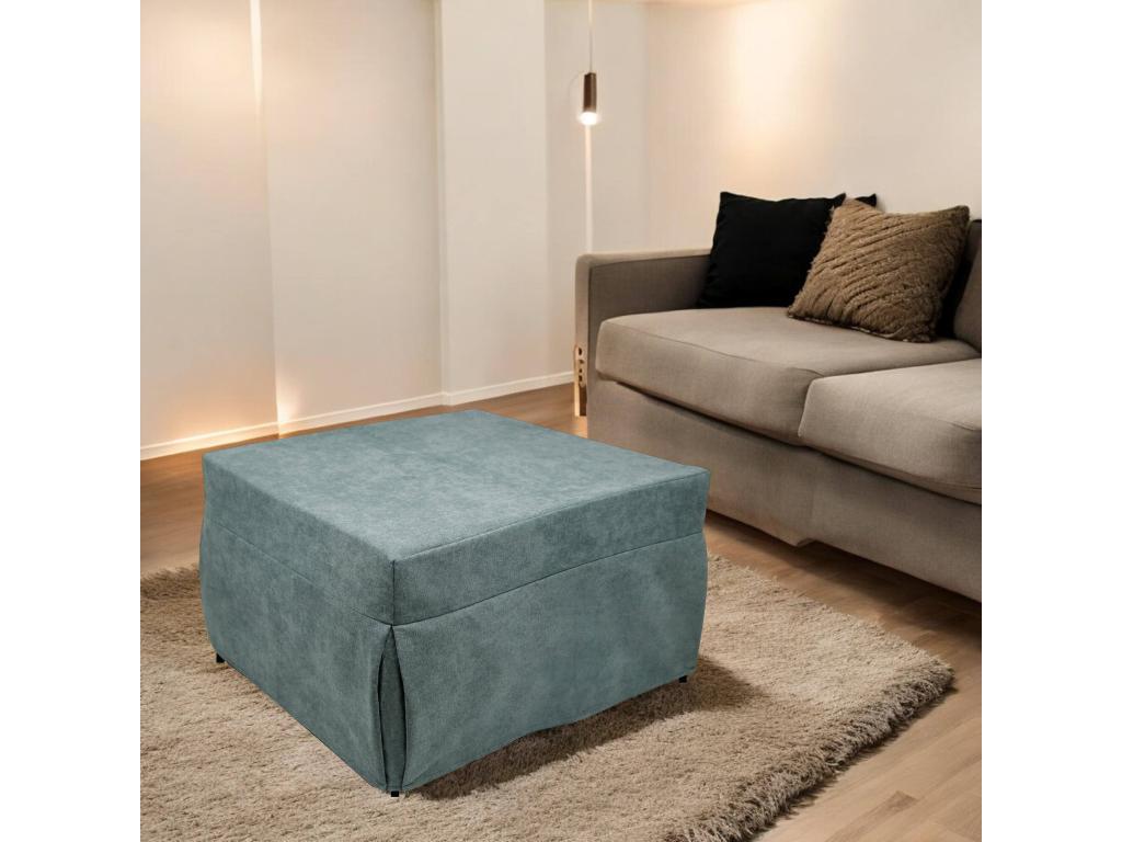 Nidchicshop Pouf, Sedia Multiuso, Sedia a Sacco, Poggiapiedi, Made in Italy, 78x78 h45 cm, Azzurro, 23708YYBC