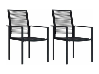 Sedie da giardino 2 pezzi, PVC nero rattan 00424VRSP