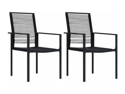Sedie da giardino 2 pezzi, PVC nero rattan 00424VRSP