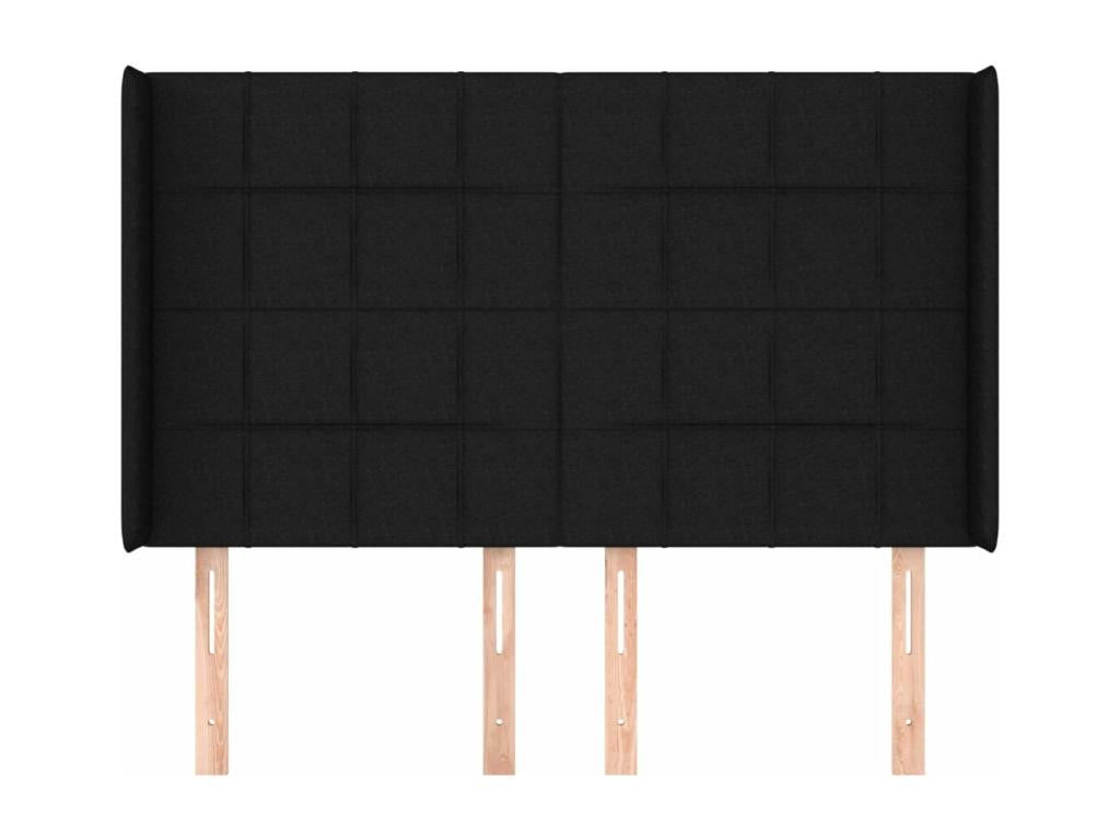 Testiera con ali, Nero, 147x16x118/128 cm, Tessuto, 44379BPFH