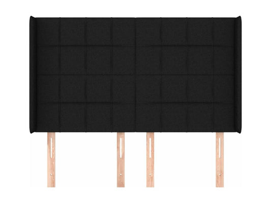 Testiera con ali, Nero, 147x16x118/128 cm, Tessuto, 44379BPFH