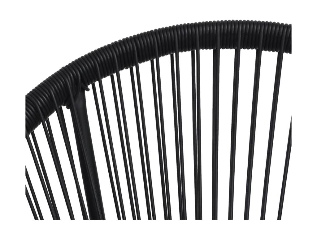 Sedie da giardino a forma di luna, 2 pezzi, rattan nero, 39974IJCU