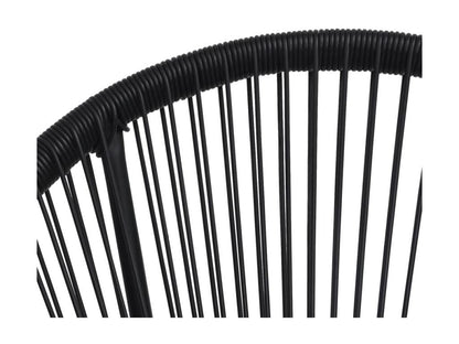 Sedie da giardino a forma di luna, 2 pezzi, rattan nero, 39974IJCU