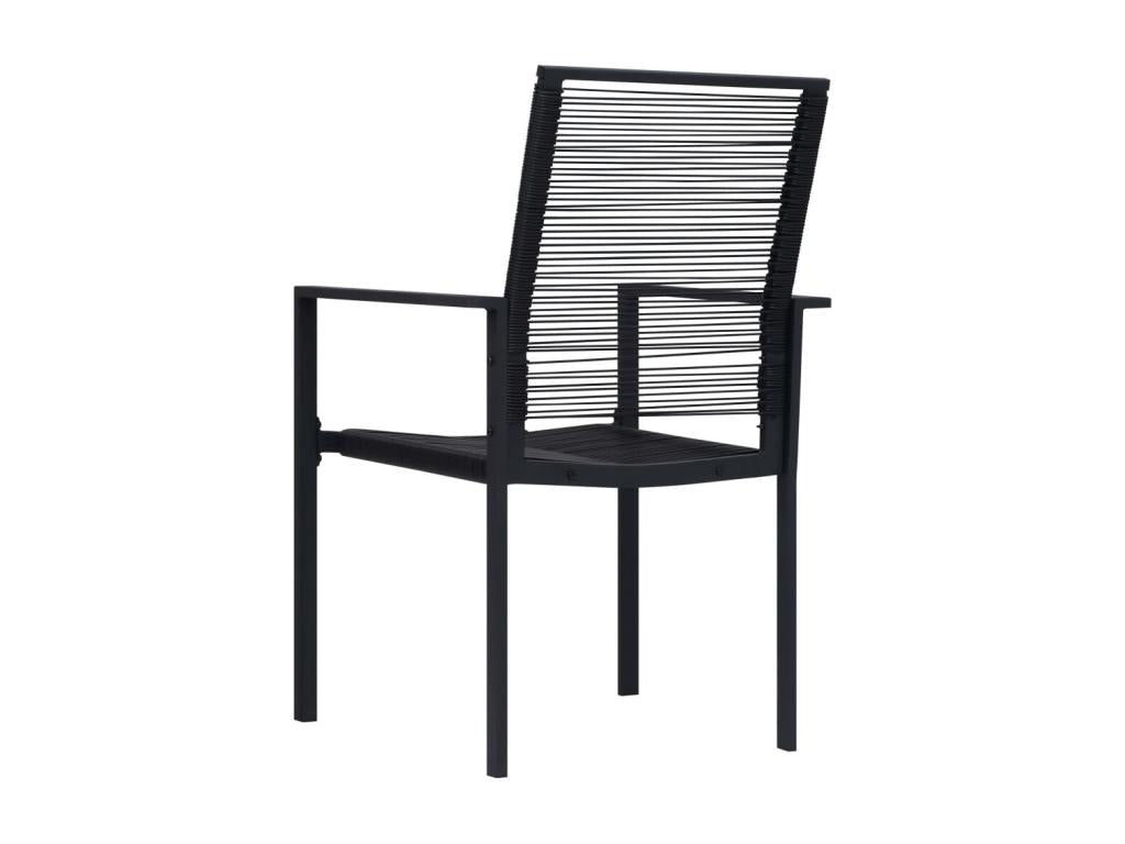 Sedie da giardino 2 pezzi, PVC nero rattan 00424VRSP