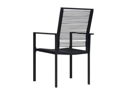 Sedie da giardino 2 pezzi, PVC nero rattan 00424VRSP