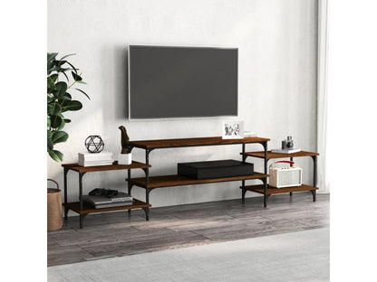 Mobile TV in rovere marrone, 197x35x52 cm, legno ingegnerizzato, 17318YHRX