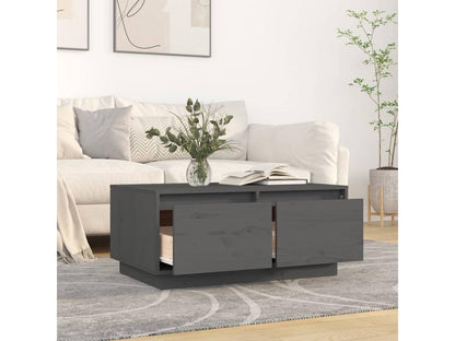 Tavolino da caffè grigio 80x50x35 cm in legno massello di pino 23715XXAW