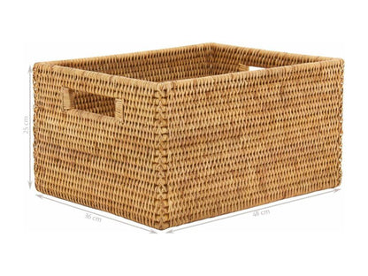 Cesto portaoggetti in rattan naturale 48x36x25 cm 62447PGOJ