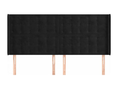 Testiera con ali, nera, 163x16x118/128 cm, velluto, 26596YNYA