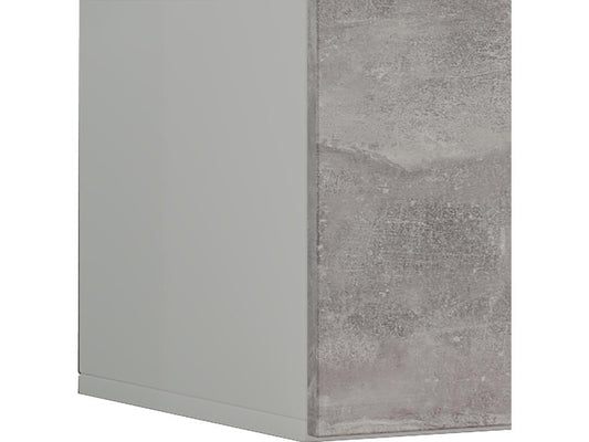 Maisonpuretop Mobile TV da parete in legno, Mobile TV basso da parete, Mobiletto da parete, Tavolo, Bianco Jusa / Effetto cemento - 115 81962OFSW