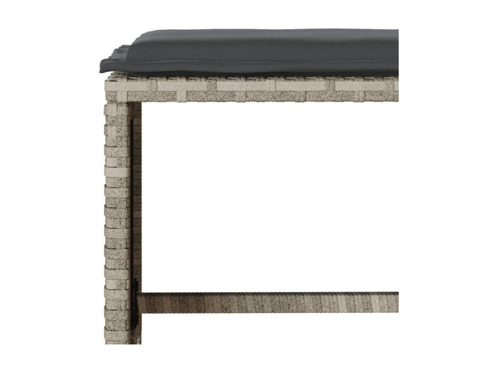 Set di mobili da giardino 4 pezzi con cuscini grigio chiaro, resina intrecciata 55519JZGH