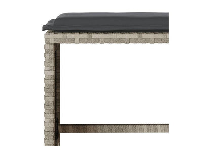 Set di mobili da giardino 4 pezzi con cuscini grigio chiaro, resina intrecciata 55519JZGH