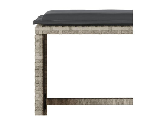 Set di mobili da giardino 4 pezzi con cuscini grigio chiaro, resina intrecciata 55519JZGH