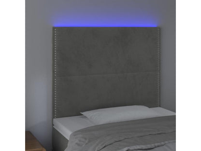 Testiera LED grigio chiaro 90x5x118/128 cm velluto 03564BKRP