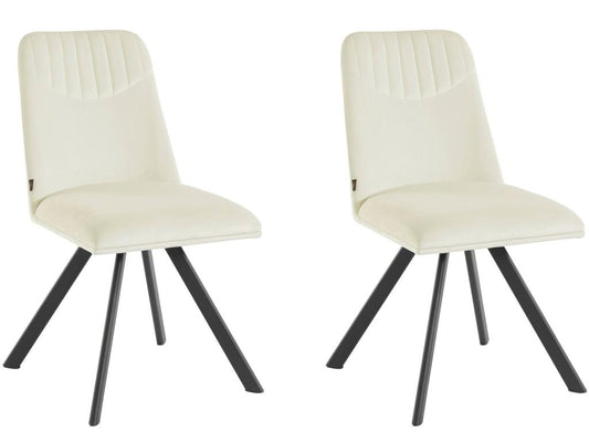 Artvivrestore - Set di 2 sedie da pranzo imbottite in velluto bianco crema 26858KYNM