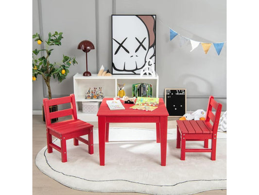 Set di 2 sedie per bambini in plastica PE - 34x33x57 cm L x P x A Rosso 44316WHPY