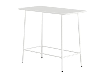 Tavolo alto da giardino, lungo 120 cm, in metallo - Bianco - Artvivrestore 22533BYLM