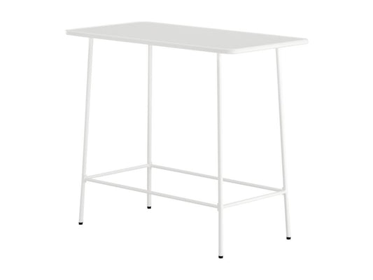 Tavolo alto da giardino, lungo 120 cm, in metallo - Bianco - Artvivrestore 22533BYLM