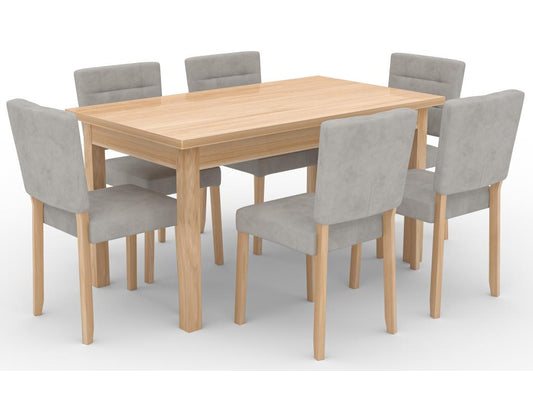 Sedia moderna in legno di faggio naturale e tessuto a scelta. Artvivrestore 27111 16234LTJM