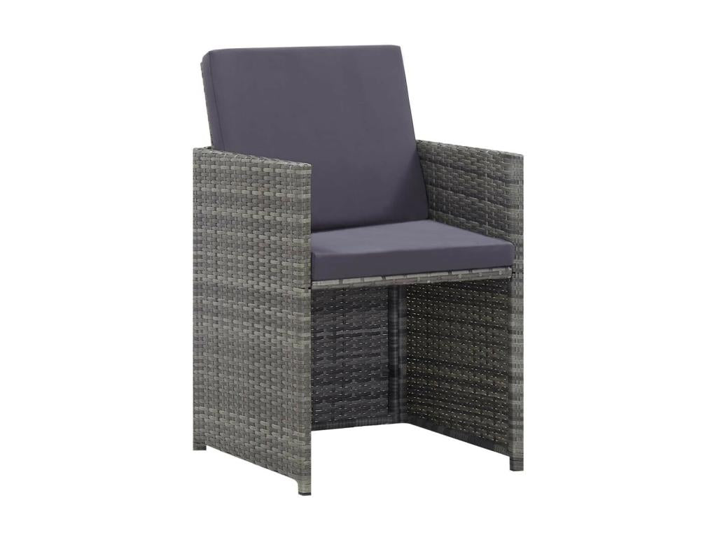 Set di mobili da giardino 9 pezzi con cuscini, resina intrecciata antracite, 3 47789VVRH