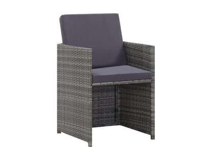 Set di mobili da giardino 9 pezzi con cuscini, resina intrecciata antracite, 3 47789VVRH