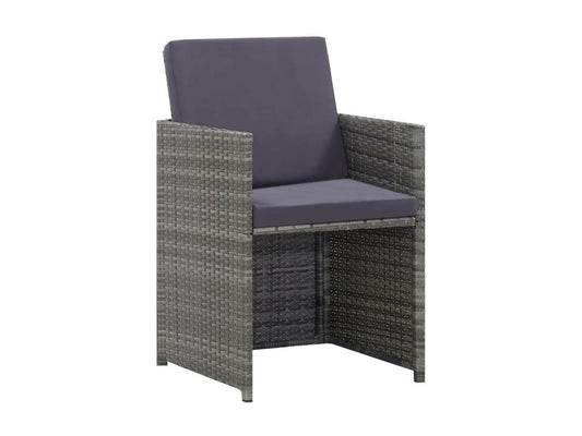 Set di mobili da giardino 9 pezzi con cuscini, resina intrecciata antracite, 3 47789VVRH