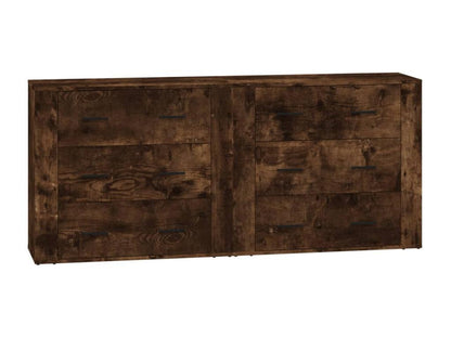 Credenze in legno ingegnerizzato rovere affumicato a 2 pezzi 17097MKWG