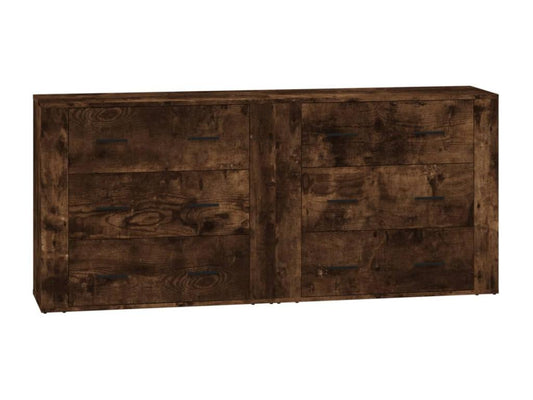 Credenze in legno ingegnerizzato rovere affumicato a 2 pezzi 17097MKWG