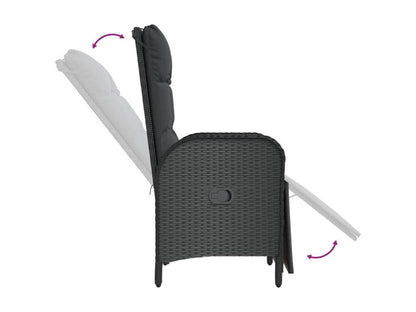 Set da pranzo da giardino 4 pezzi con cuscini, nero 12813LJUP