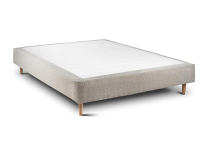 Base letto imbottita, beige Bouclé, 150x190 cm, H35 cm, 97258ETJY