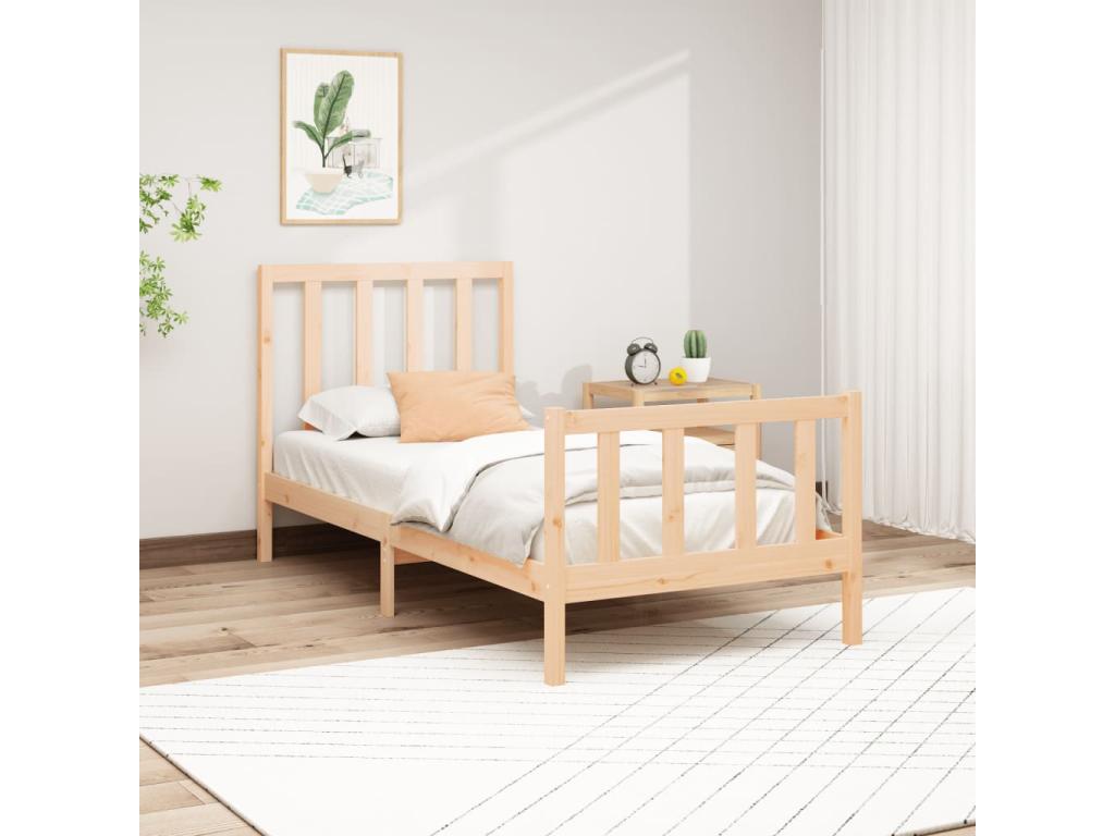 Struttura letto senza materasso 90x200 cm in legno massello di pino 56428GDCP