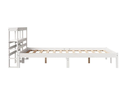 Struttura letto senza materasso bianco 140x200 cm legno massello di pino 51095TJJS