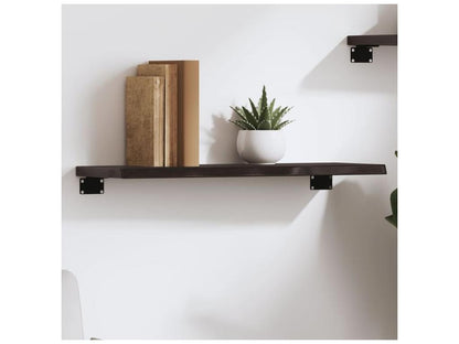 Mensola da parete marrone scuro 60x20x2 in legno massello di rovere trattato 57411AIOJ